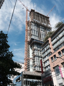 One of many big buildings going up in Vancouver