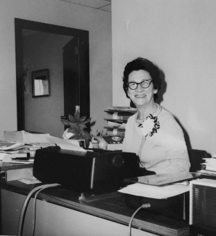 Flo in her office 1970s