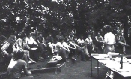 Speaking to a gathering of tradeswomen, 1970s